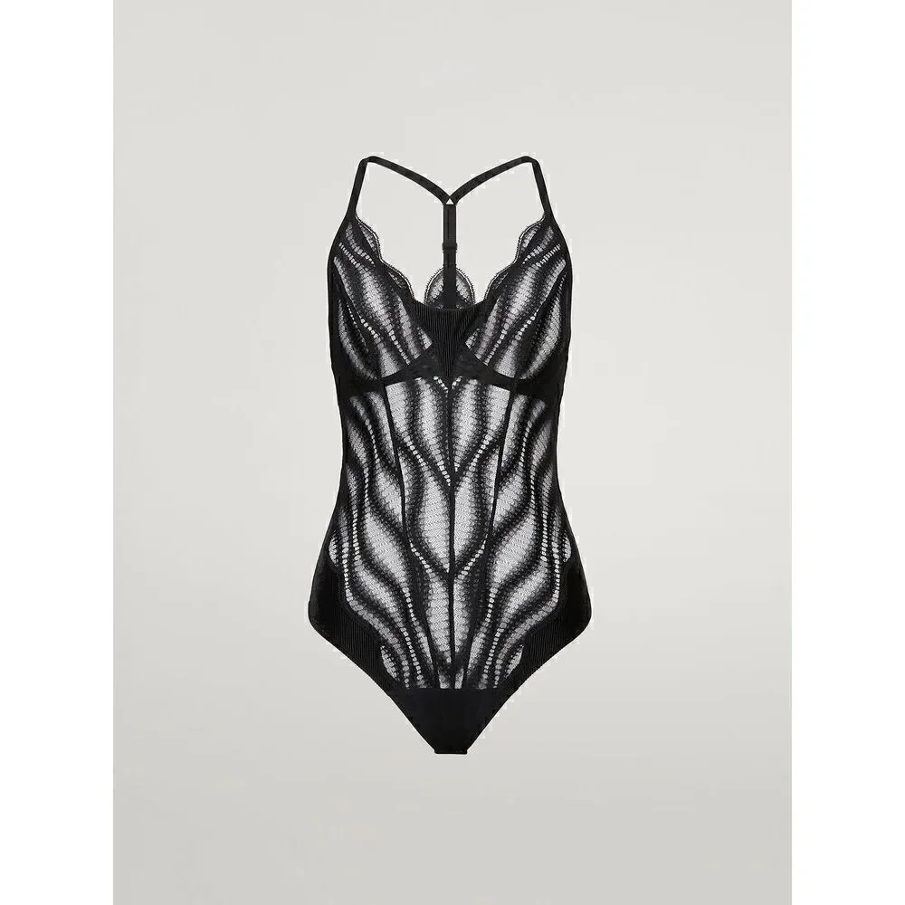 NWT Wolford Esmeralda String Body Black 10 B-cup
